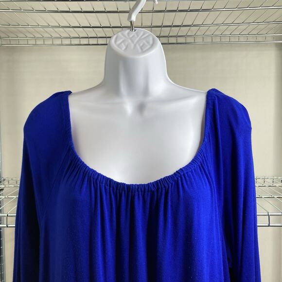 Chico's Women's Royal Blue Maxi Dress Size 2 Large Slinky Knit Travel Packable0 - Picture 8 of 11